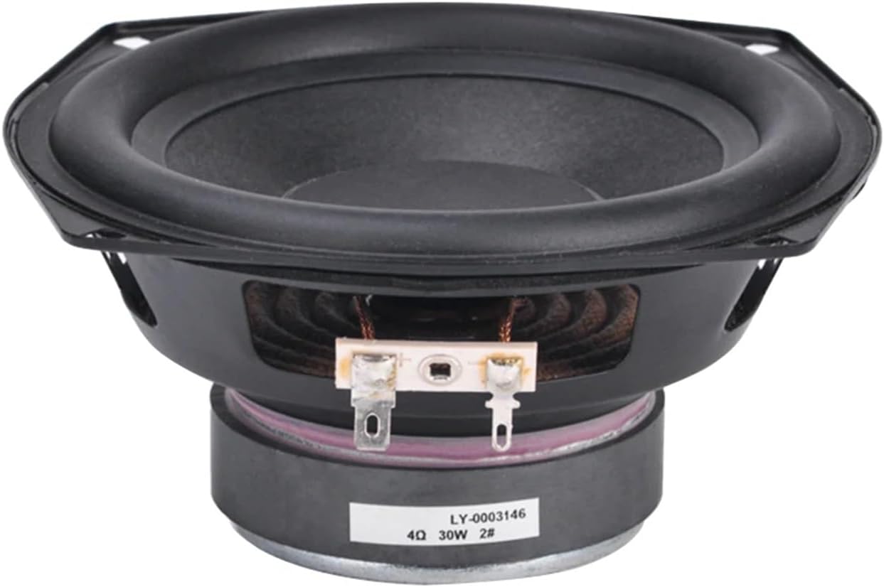 1Pcs 5.25 Inch Subwoofer Speaker 4 Ohm 30W 133MM Rubber Side Woofer Super Bass Loudspeaker for DIY