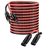 Proster Solar Panel Cable - 10m 4mm² Solar Extension Cable IP68 Waterproof 12AWG Solar Cable with Female and Male Connectors (Red + Black)