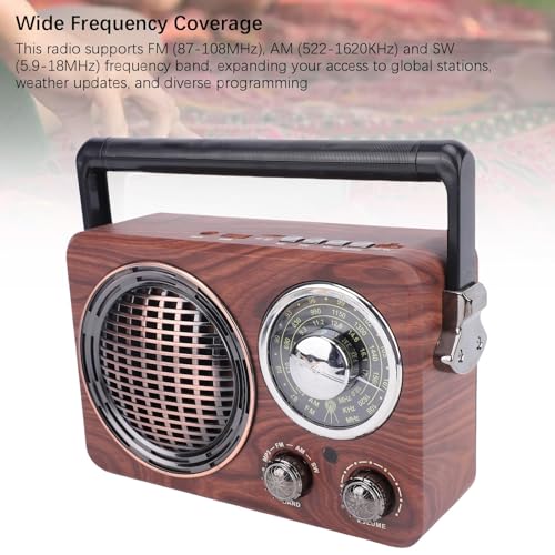 Radio portátil retro Yoidesu con Bluetooth AM FM y antena telescópica miniatura 4