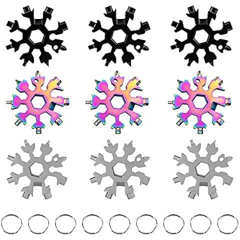 18-in-1 Stainless Steel Snowflakes Multi-Tool,Snowboarding Screwdriver Incredible standard Tool for Opener Key chain/Bottle Opener/Outdoor Travel Camping/Gift for Men Cover