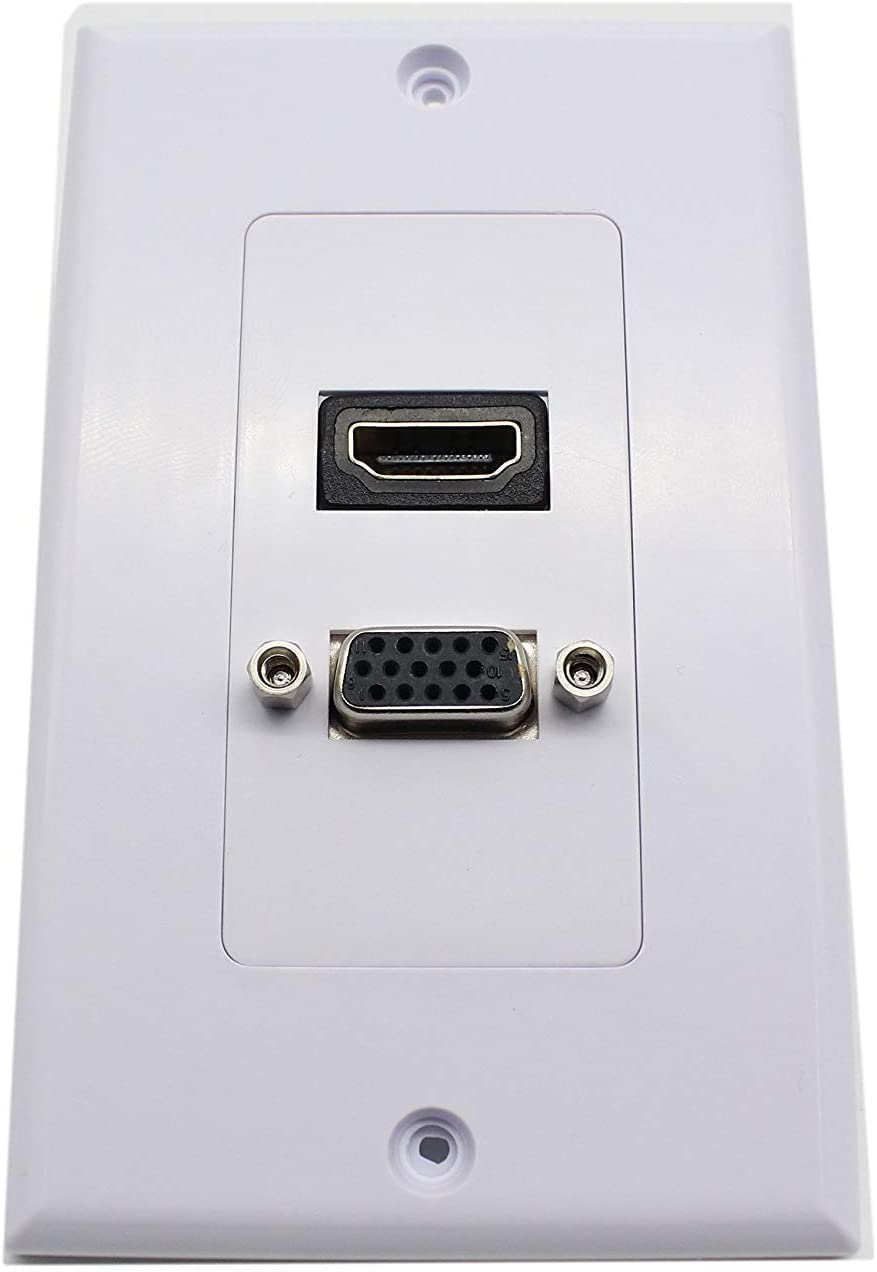 Placa de pared HDMI VGA Halokny con conector en ángulo recto para audio y vídeo