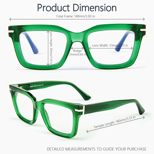 Image of Blue Light Blocking Glasses for Women Men, Square Thick Frame Anti Eyestrain & UV Glare JF6218