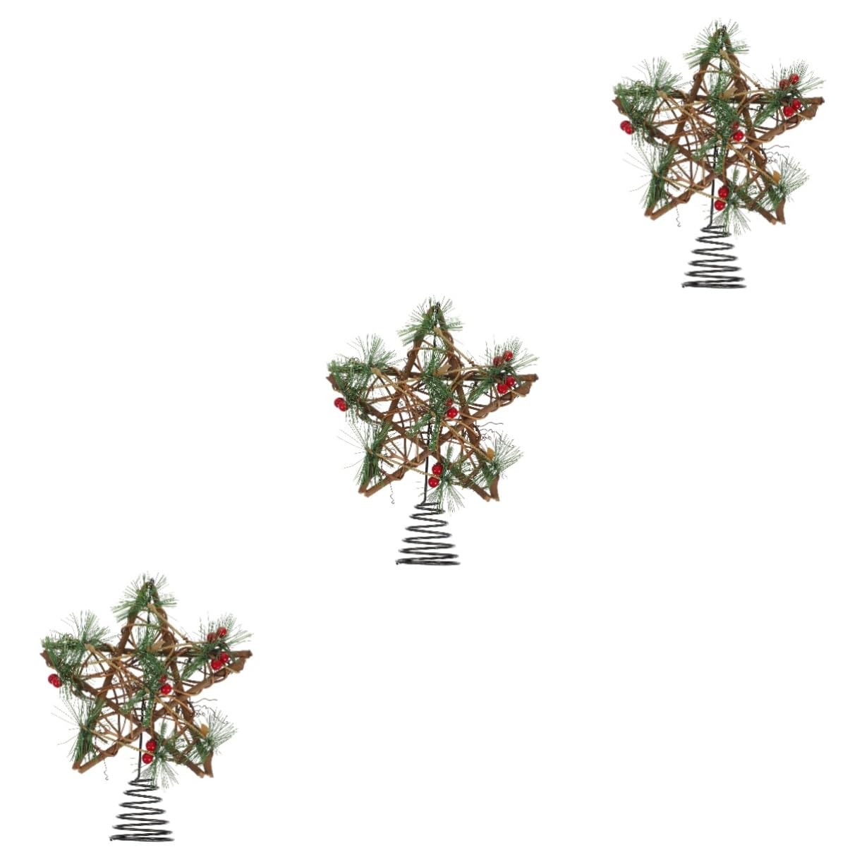 3 Stück Weihnachtsbaumspitze Stern Korbgeflecht Weihnachtsbaumspitze Endgültige Mini Weihnachtsbaumstern Ersatz