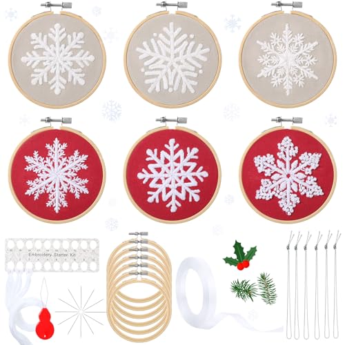 Kit de broderie d'hiver pour débutants : offrez un coffret créatif de Noël unique Roowest