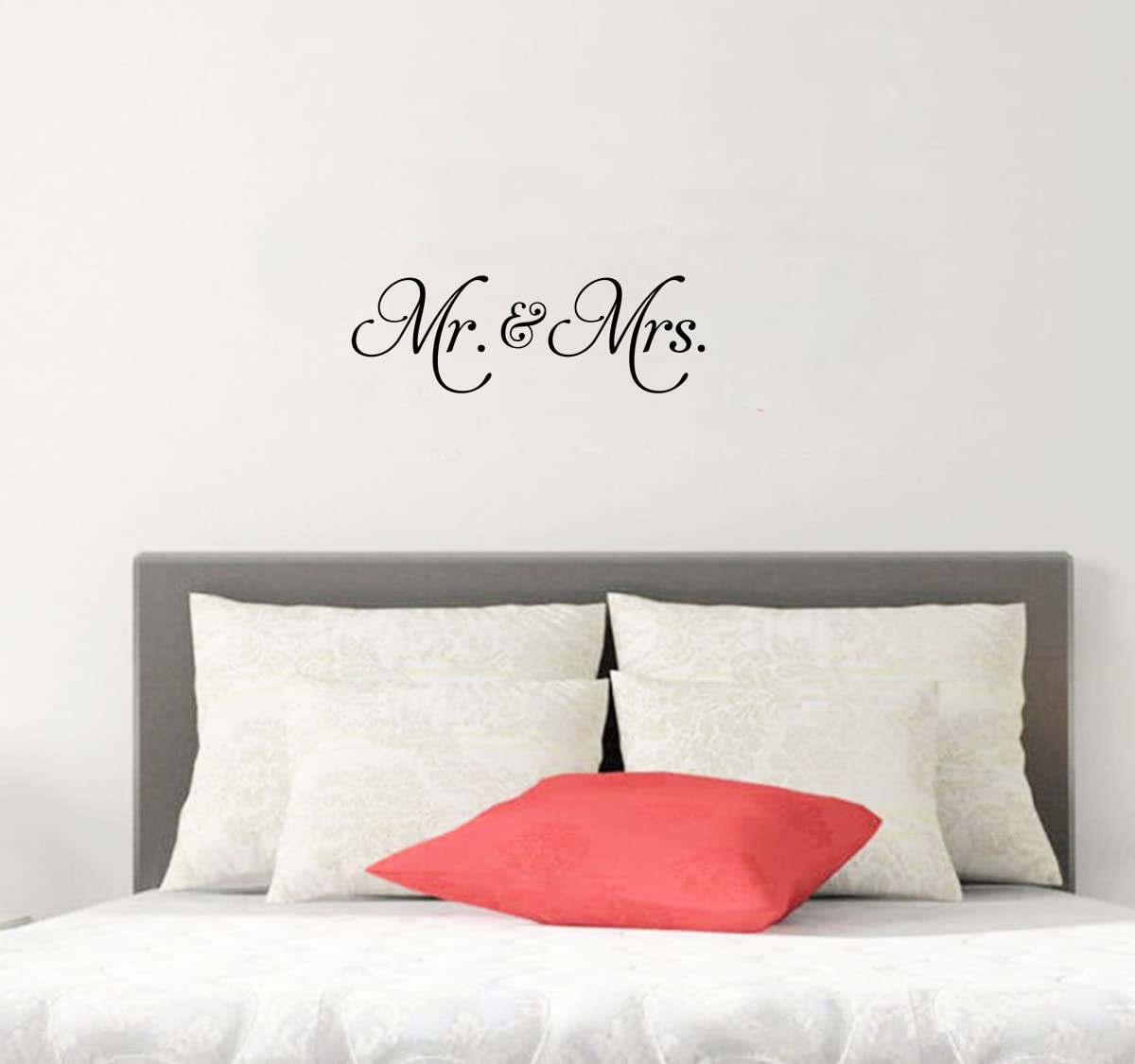 Calcomanías De Pared De Mr. And Mrs. Para Pared, Calcomanías De Arte Para Despegar Y Pegar, Calcomanías De Letras Artísticas De Manos Con Corazones, Decoración Romántica De Pared, Decoración De Aniversario