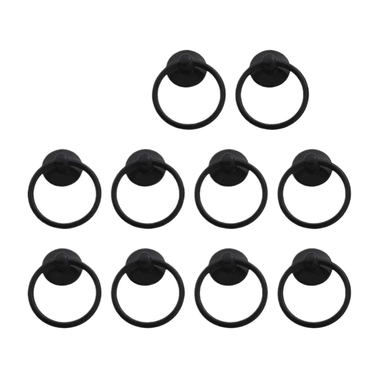 ZHSOAO 10Pc Vintage Round Ring Furniture Door Pull Handle Alloy Cabinet Dresser Drawer Knobs Cupboard for Jewelry Box for Drawers(Black)