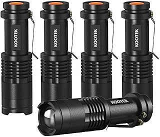 Kootek 5 Pack Mini LED Flashlight Ultra Bright 300 Lumens Handheld Flashlights Adjustable