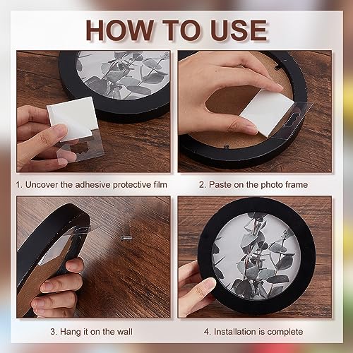 Image of BENECREAT 50Pcs Picture Hangers PVC Back Adhesive Slot Hole Hang Tabs Display Tags Hook No Nail Picture Hangers for Photo, Art Painting Hanging, Home Decor Hanging Accessories