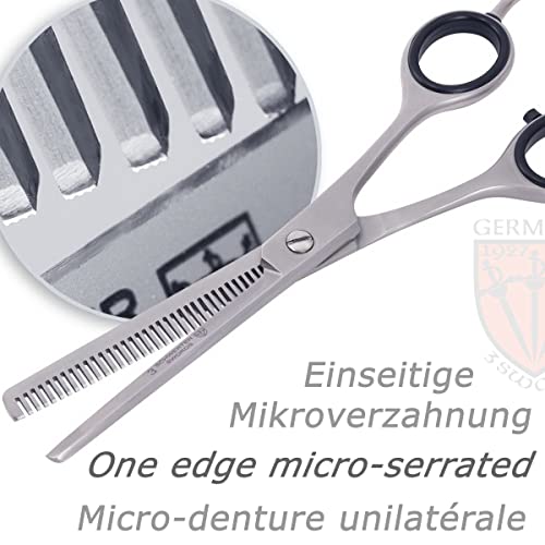DREI SCHWERTER - Rostfreie professionelle Effilierschere Haarschere im Etui NEU mit Kamm