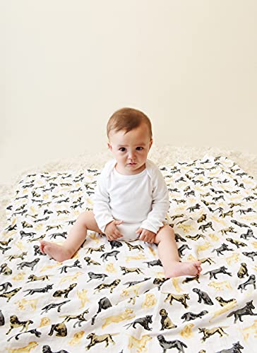 Mud Pie Labrador Retriever Print Muslin Baby Swaddle Blanket, 1 Piece #TOP5
