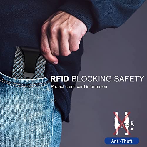 Minimalist Wallet for Men, Metal Money Clip Wallet, RFID Blocking Aluminum Slim Cash Credit Card Holder (CF-1)2