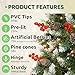 GOOBED Prelit Pre-Decorated Green Christmas Tree 6ft with Remote Control, Pre-Lit Hinged Artificial Xmas Tree w/ 818 Partially Frosted Tips, Pine Cones & Red Berries, 250 LED Lights, 11 Modes for Home