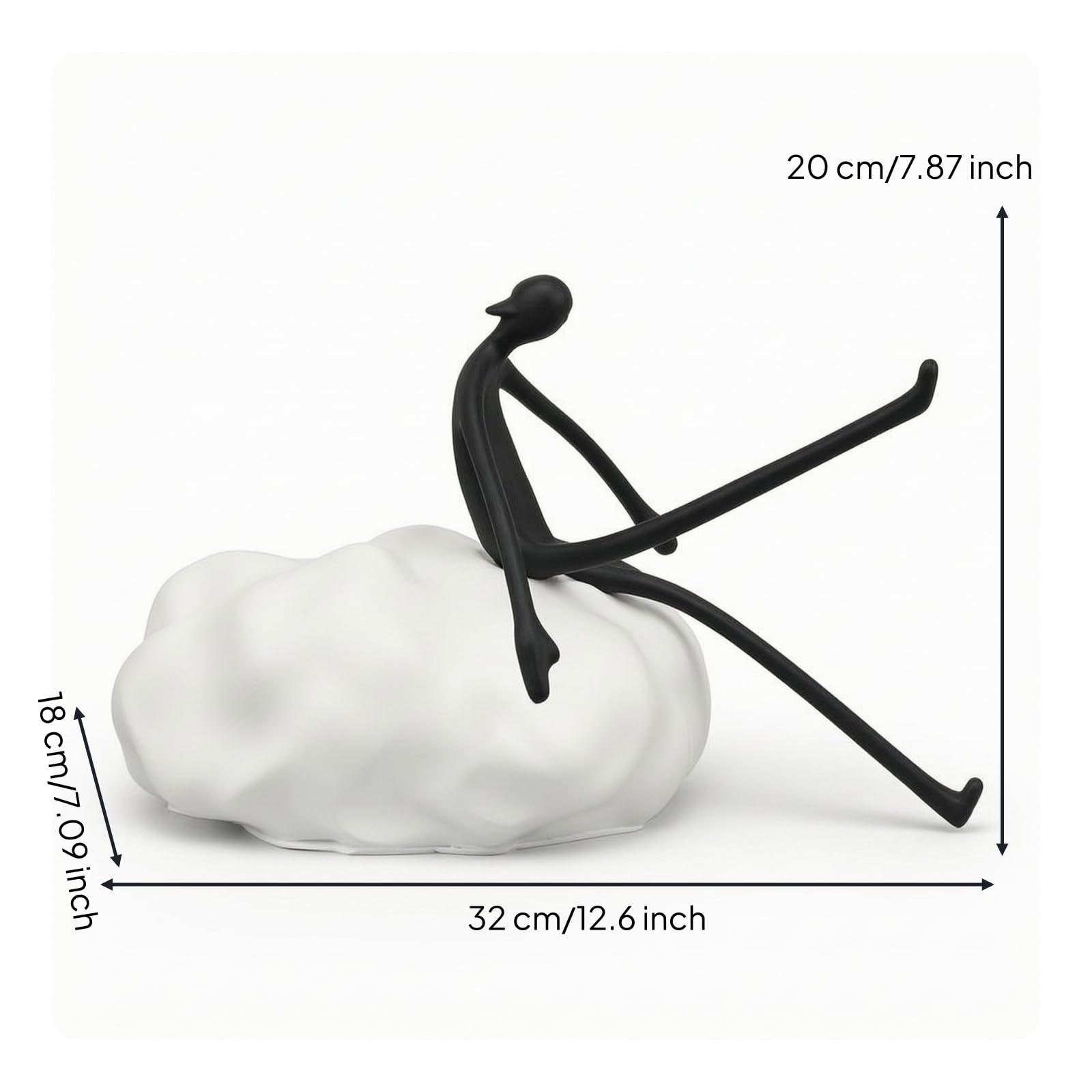 Escultura de Figura Silueta Esbelta con Base Escultural en Aleación y Resina Atracción Decorativa para Espacios Modernos Adecuada para Salón Entrada Dormitorio Consola , 32 X 18 X 20 Cm , style to 1