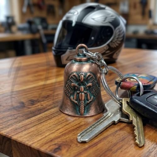 Image of OTTAVO Guardian Bell Keychain, Oxidized Copper, Tibetan Style, 5 cm Height, Good Luck Charm