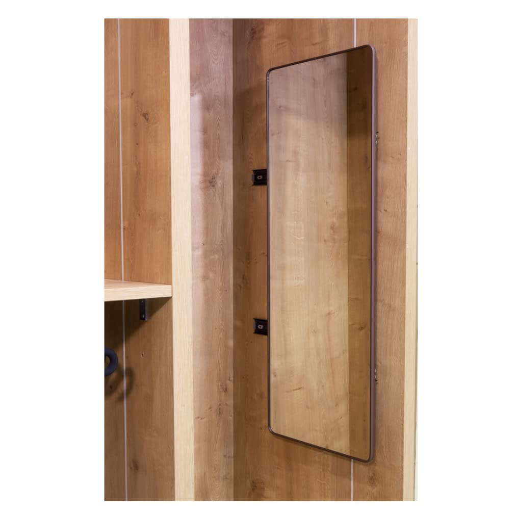 AZERODESIGN Espejo Extraible para ARMARIOS y vestidores, Medida 118 Alto y 35cm de Ancho Marco Color Negro Material Aluminio, Espejo extraíble y Giratorio 180 Grados