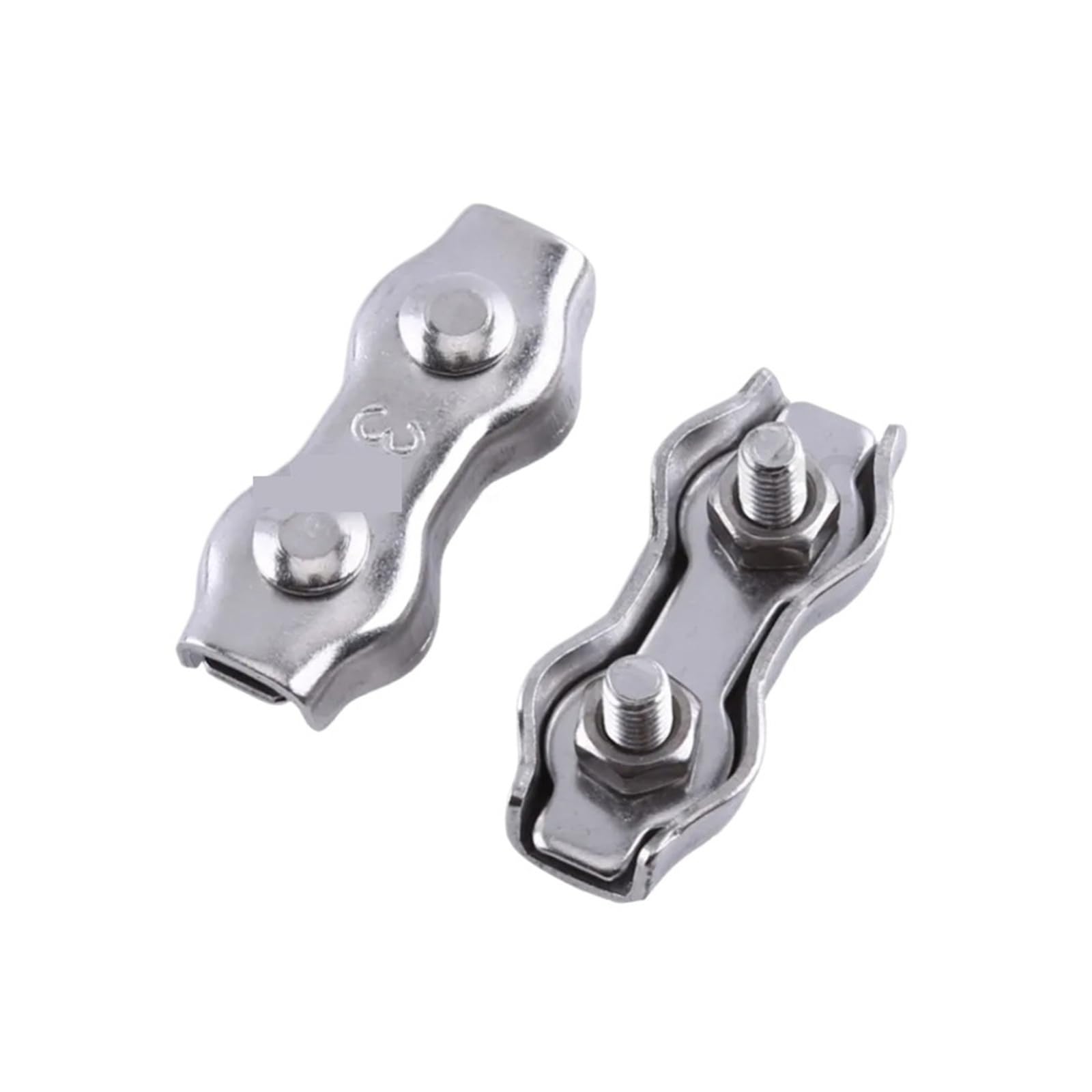 10 Uds M2-M8 abrazadera de Cable de acero inoxidable 304 doble poste perno Clip pinza de cuerda agarre Simple(M8-10pcs)