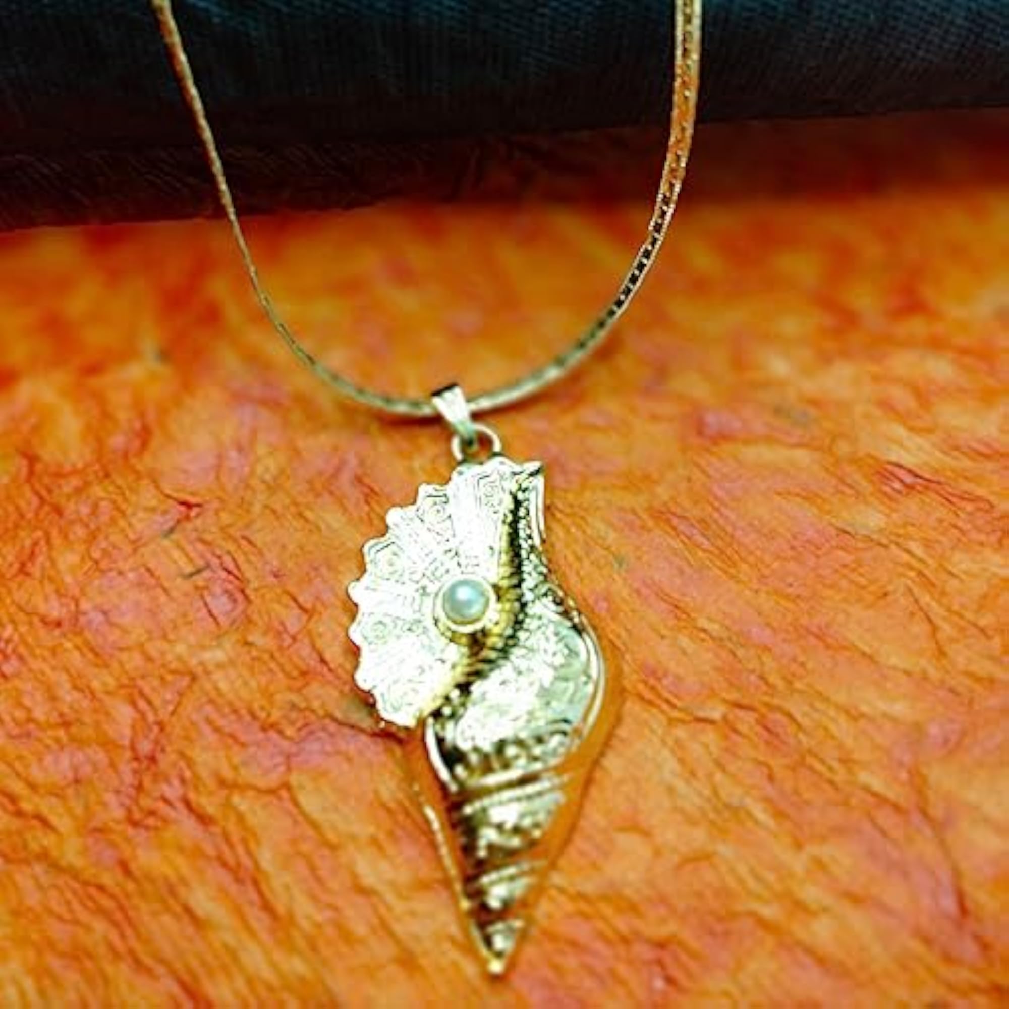Jewellery Set Women's Microgold Plated Fancy Chain Conch Pendant