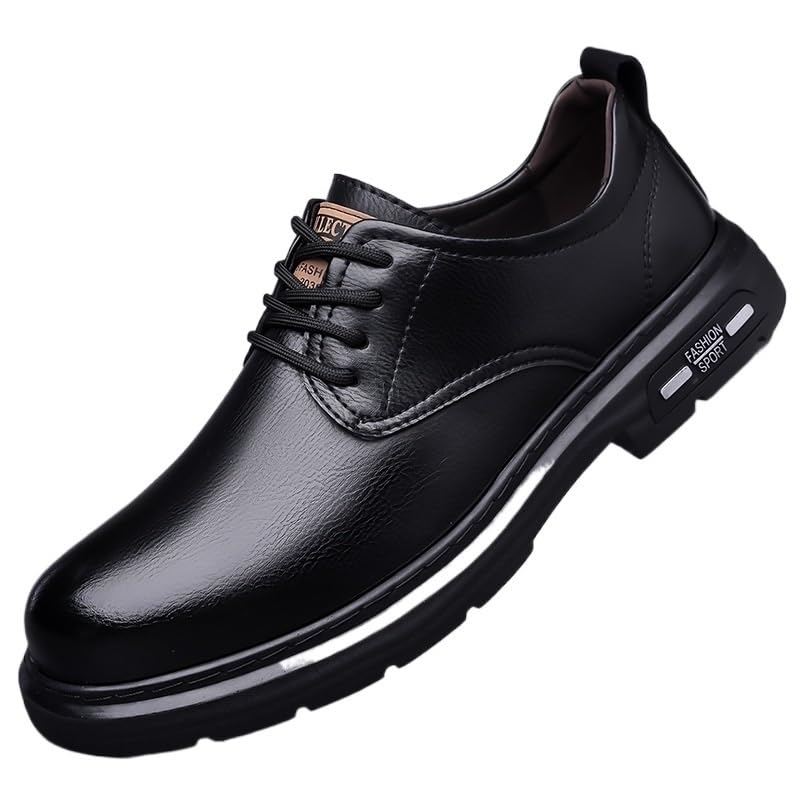 Men's Oxford Formal Fashion Luxury Dress Retro Shoes Round Toe Comfortable Lug Sole Non-Slip Lace-Up Dress Shoes