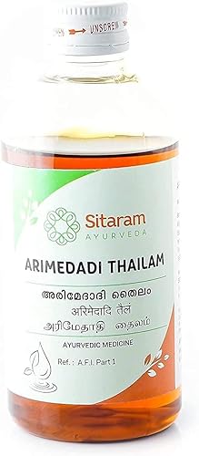 Sitaram Arimedadi Thailam 6.8 fl oz (Pack de 3), Preparación ayurvédica para extracción de aceite, inflamaciones, úlceras en la cavidad oral y