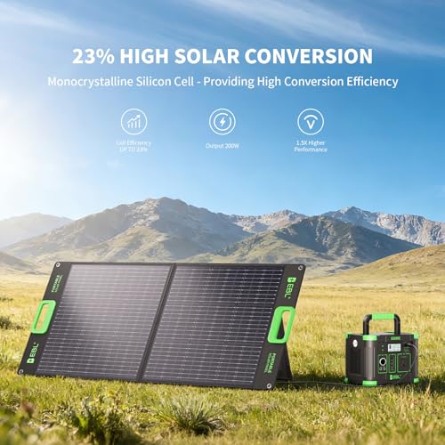 Estación de energía portátil EBL con panel solar portátil de 100W, generador solar de 288.6Wh 330W con cargador inalámbrico de 5W, luz LED SOS y diseño multipuerto para camping, emergencia en casa, RV y CPAP miniatura 4