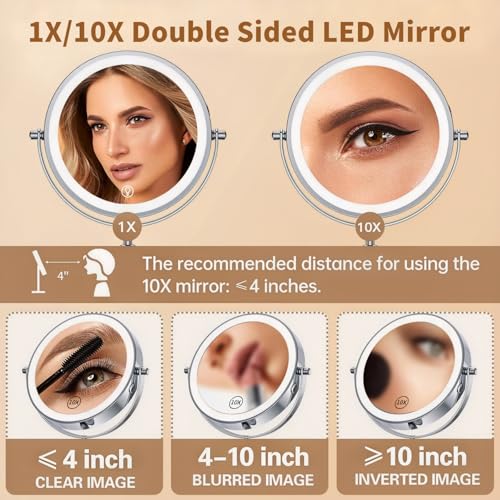 Espejo de Maquillaje 8.5" con Luz y Batería Recargable miniatura 4