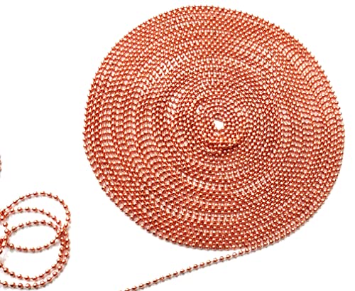 Image of GoSetGet! 1.5mm Copper Metal Ball Chain for Jewelry Making, Crafts, Decorative, Long Lasting Shine (12 Mtr Copper)