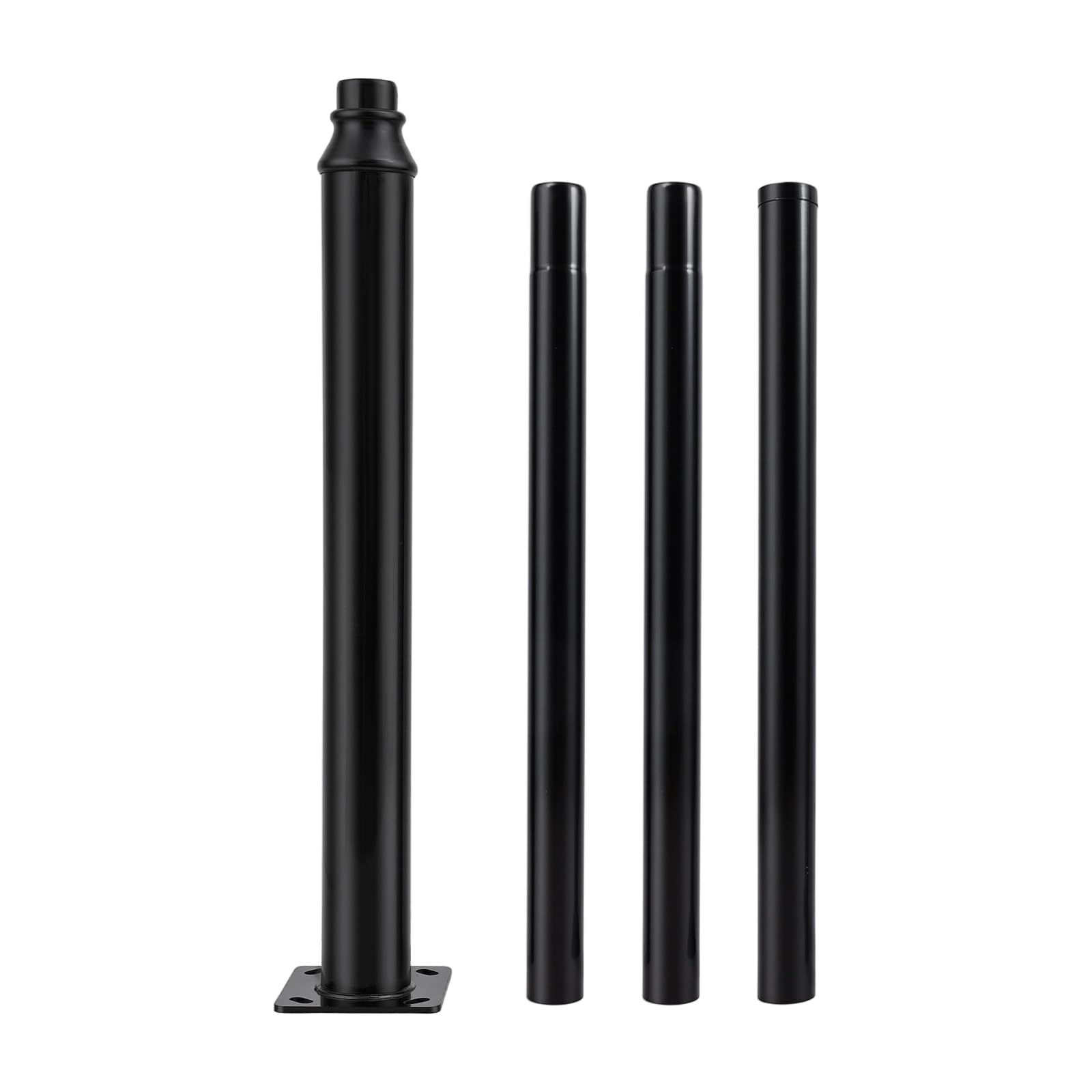 Poteau ÉClairage Public 4M Fer Galvanisé, MâT Lampadaire ExtéRieur, Support