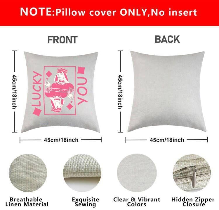 Miniatura 3 de Aeiwjoi Fundas de almohada Pink Queen, regalos de buena suerte para novia, esposa, almohadas Queen, regalos para ella, funda de cojín Lucky You Girl