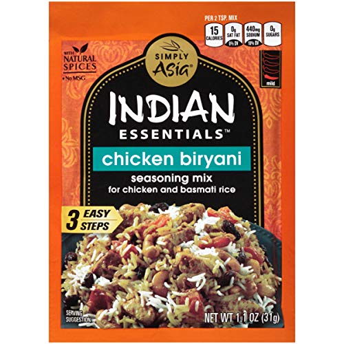 Simply Asia Indian Essentials Chicken Biryani Seasoning Mix, 1.1 oz (Pack of 12)