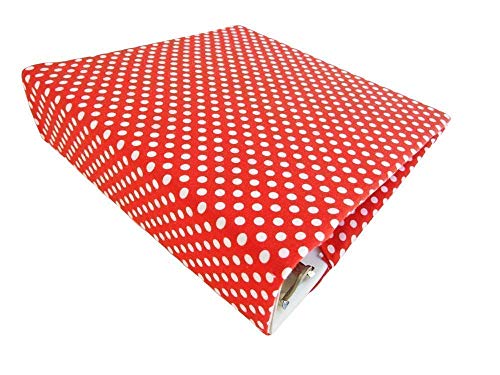 3 Ring Binder Cover in RED DOTS Stretch Fabric Binder Cover, Decorative Binder Cover for Planner Binder 8.5 x 11, Recipe Binder Cover