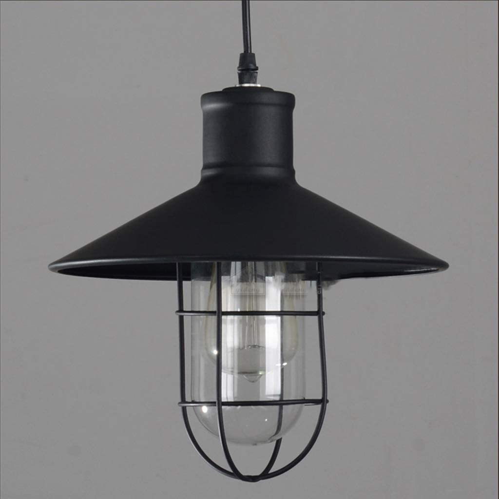 Lampa wisząca Industriële vintage kroonluchters, vogelkooi hanger verlichtingsarmatuur voor pooltafel keukenbar, creatieve retro hangende E27 lamp, zwart Jasny