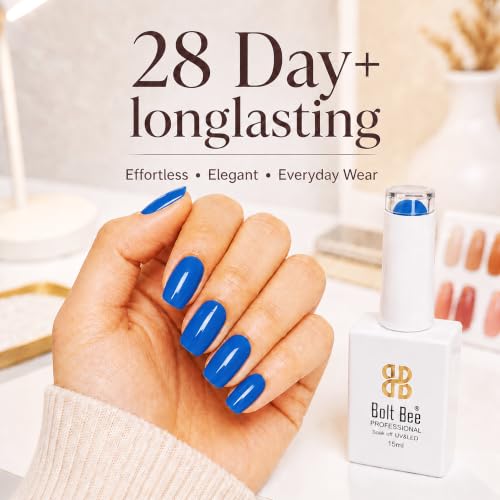 Image of Bolt Bee Blue Color Gel Nail Polish Soak Off UV Gel 15ML DIY at Home Manicure Salon Nail Art