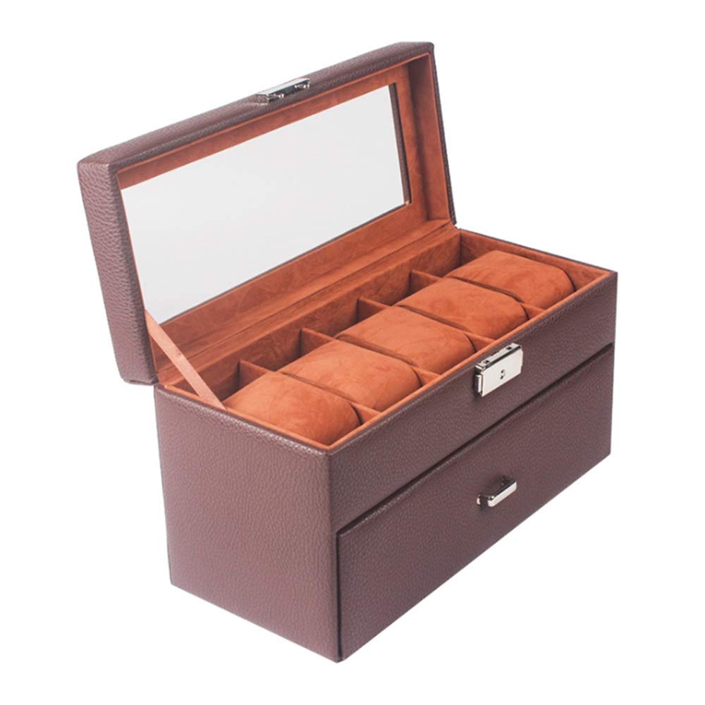Scatole per Orologi Scatola porta orologi in legno marrone, scatola da 10 pezzi, decorativa banco per il Compleanno di Natale