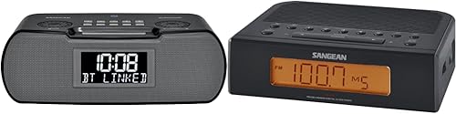 Miniatura 1 de Sangean RCR-20 FM-RDS (RBDS) AMBluetoothAux-inUSB Teléfono Carga Digital Tuning Radio Reloj con Batería de respaldo, Negro y RCR-5BK AMFM Digital