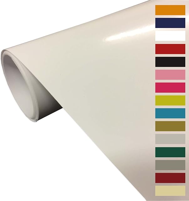 Self Adhesive Sticky Back high Gloss White Sign Vinyl by vgoltd fablon craft covering (1m x 610mm roll, White)