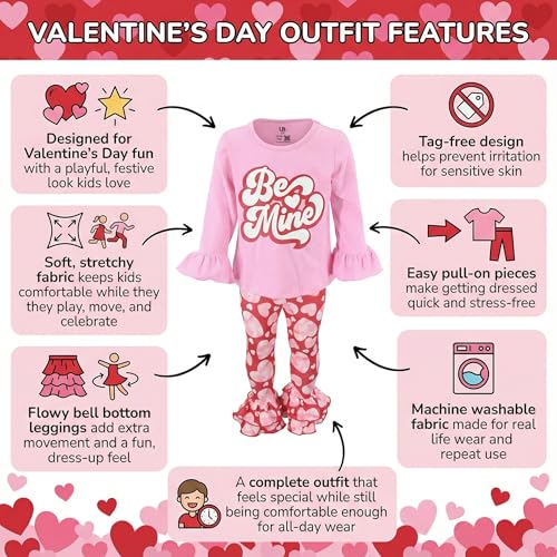 Image of Unique Baby 2 Piece Girls Double Ruffle Leggings and Long Sleeve Shirt Clothes Set Kid and Toddler Girl Outfit