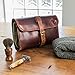 moonster Hanging Toiletry Bag for Men & Women, Leather Travel Bag with Hanging Hook, Dopp Kit Shower Bag