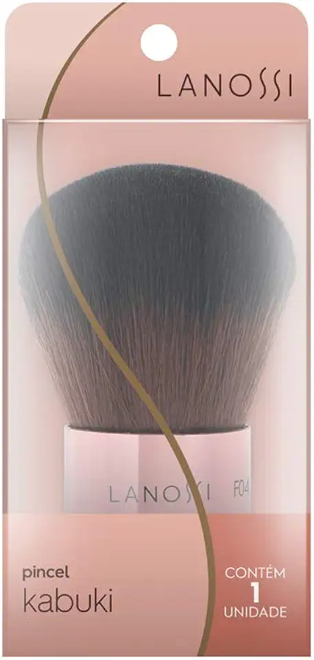 Lanossi Beauty & Care Pincel Face Pó Compacto Kabuki Modelo F04 Preto E Metal Preto E Metal
