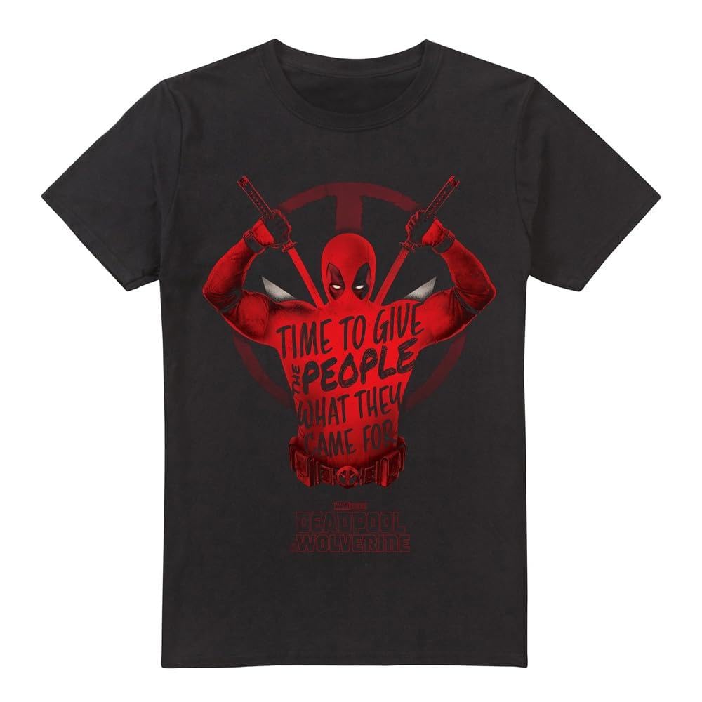 Marvel Deadpool & Wolverine Give The People Deadpool Unisex T Shirt, Black, Medium