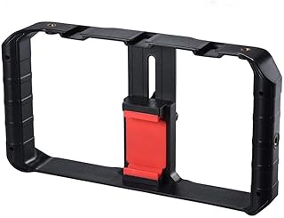 مثبت/حامل هاتف ذكي بشكل حرف يو لتصوير الفيديو والصور بقبضة مع حامل ثلاثي القوائم للايفون/ اندرويد من اولانزي، اسود