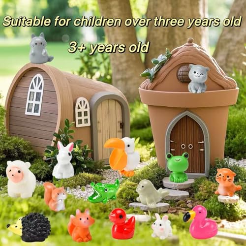 image for PAPPYN-A 50 Pcs Mini Resin Animal Tiny Resin Animals Figurines Bulk Mi