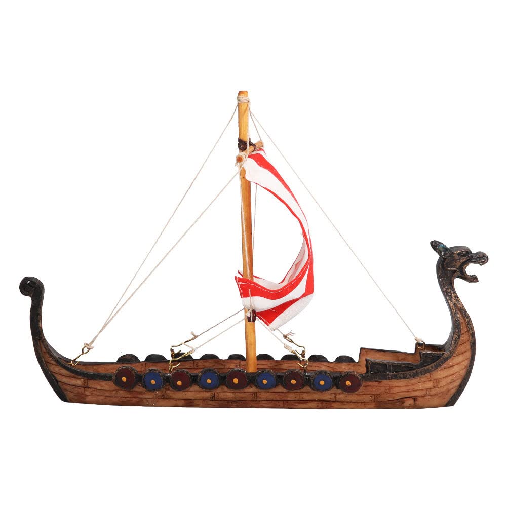 Piraten-Segelboot Deko Aus Harz – Mit Drachenkopf, 25,5 X 17,5 Cm, Handgefertigt Für Ozean-Themenparty & Wohnaccessoire