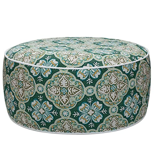 FUNHOME Inflatable Stool Ottoman Footrest with Handle D20 xH9-Green Medal