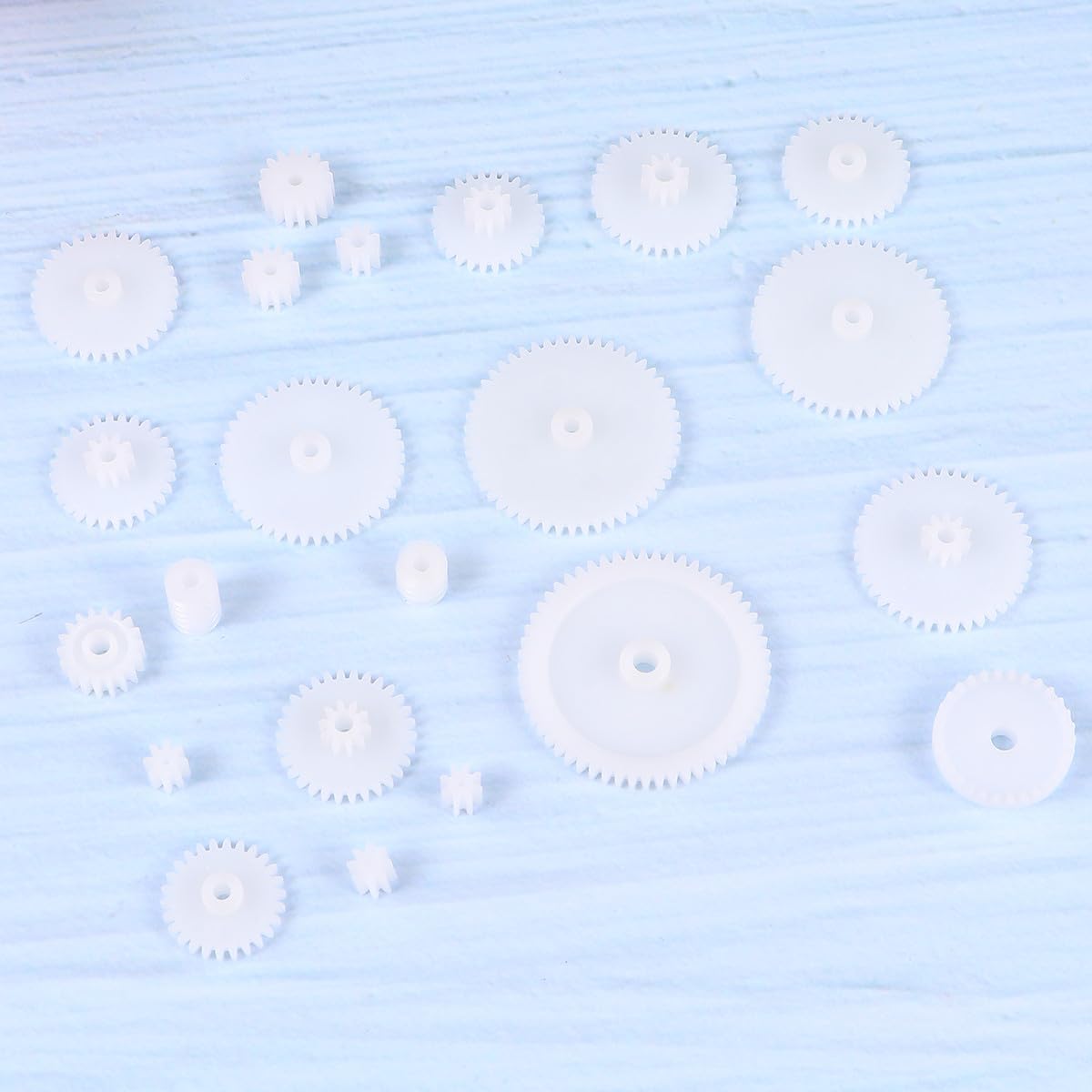 Roleader 58pcs Plastic Gear Set 0.5 Module DIY Mechanical Gears for Educational Building Projects and ’ Speed Reduction Transmission, 2 Packs 116pcs Total