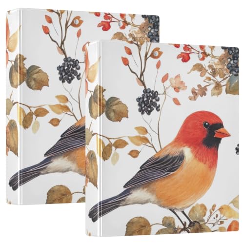Classeur imprimé à 3 anneaux de 3,8 cm aquarelle orange avec poches de rangement école et bureau