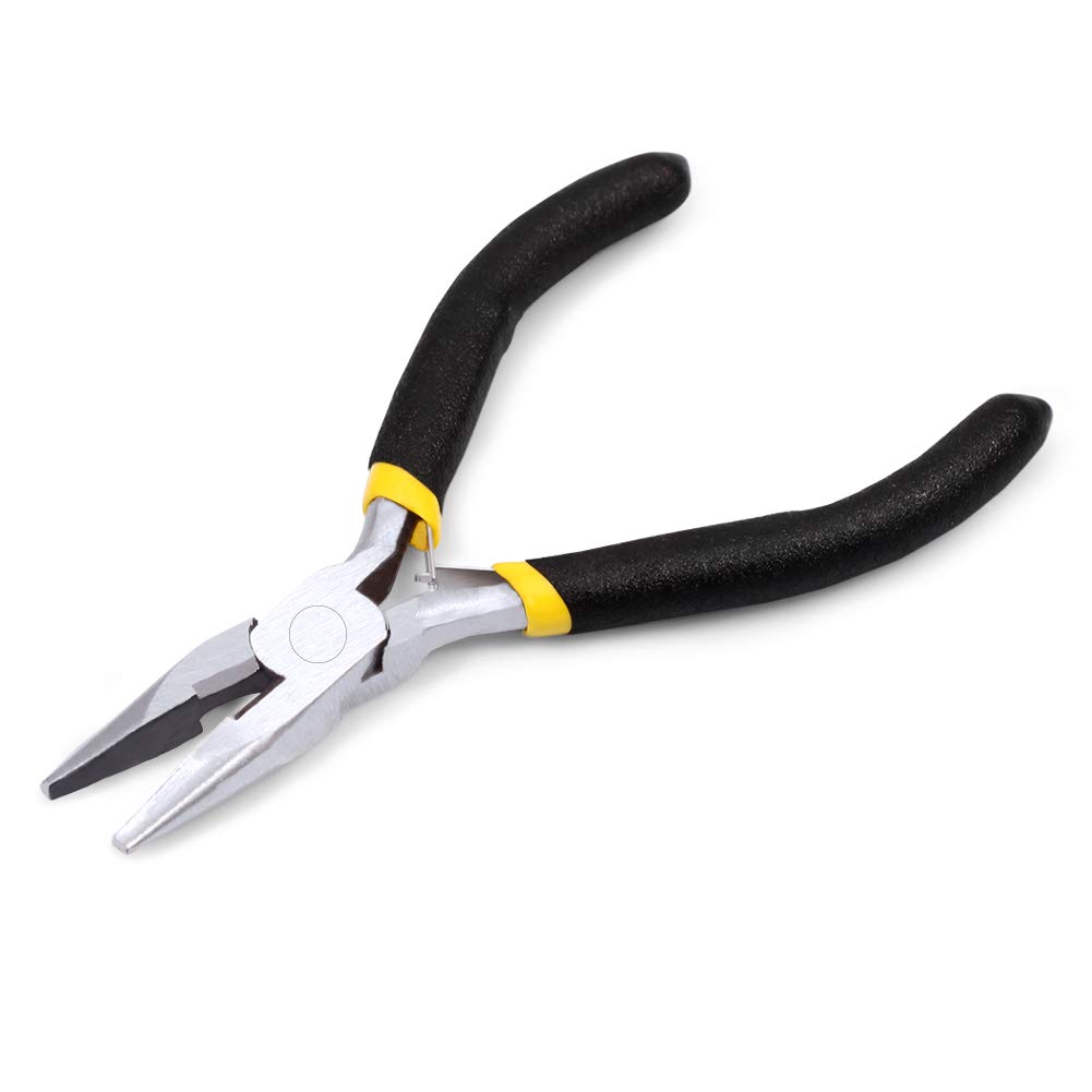 5 Inch Long Nose Pliers with Wire Cutter Smooth Jaws Mini Long Needle Nose Pliers for Jewelry Making Side Cutters Small Beading Pliers Micro Precision DIY Handcraft Tool