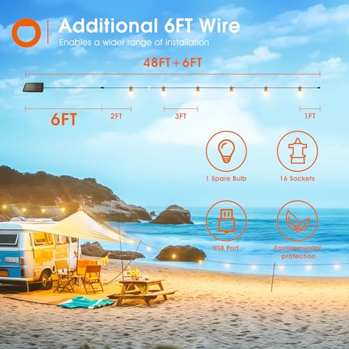 Addlon SOLAR STRING LIGHTS Outdoor Waterproof With Usb Port & Remote Control Solar Patio Lights Long Last thumb #5