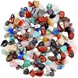 jwtyu 600g Edelsteine für Kinder 9-12 mm Trommelsteine kleine Edelsteine Bunte Bteine Halbedelsteine Kleine Steine Geeignet für Dekoration Edelsteinspiel