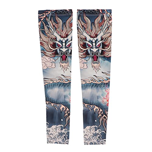 Cooling Arm Sleeves, Art Arm Fake Tattoo Sleeves Cover, Moisture Wicking Gloves to Cover Arm, UV Sun Sleeves Ice Silk UPF50 Moisture Wicking Tattoo Pattern Arms Cooling Covers
