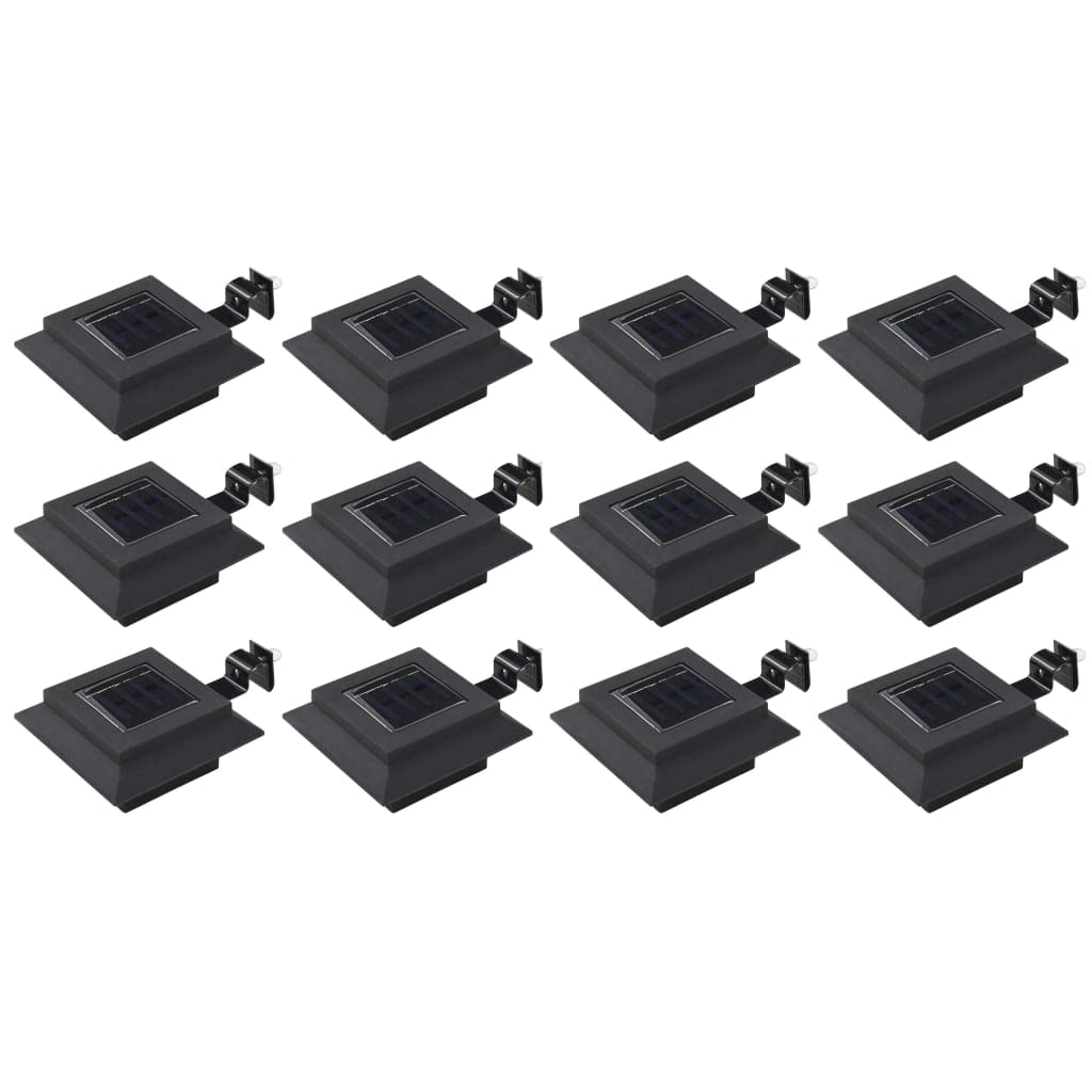 Oświetlenie zewnętrzne lampy solarne 12 szt. LED, kwadratowe, 12 cm, czarne, dom i ogród